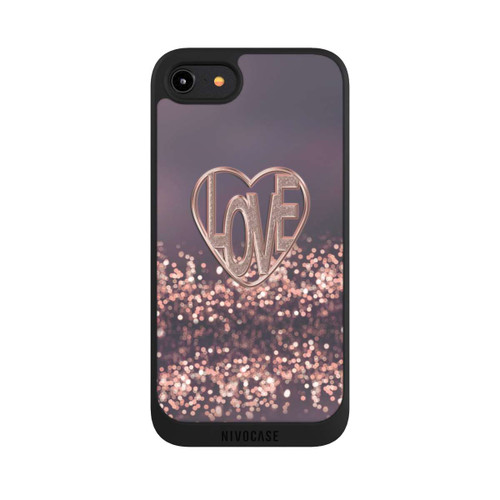 Apple iPhone 8 NIVOpure LOVE Glitzerrosa