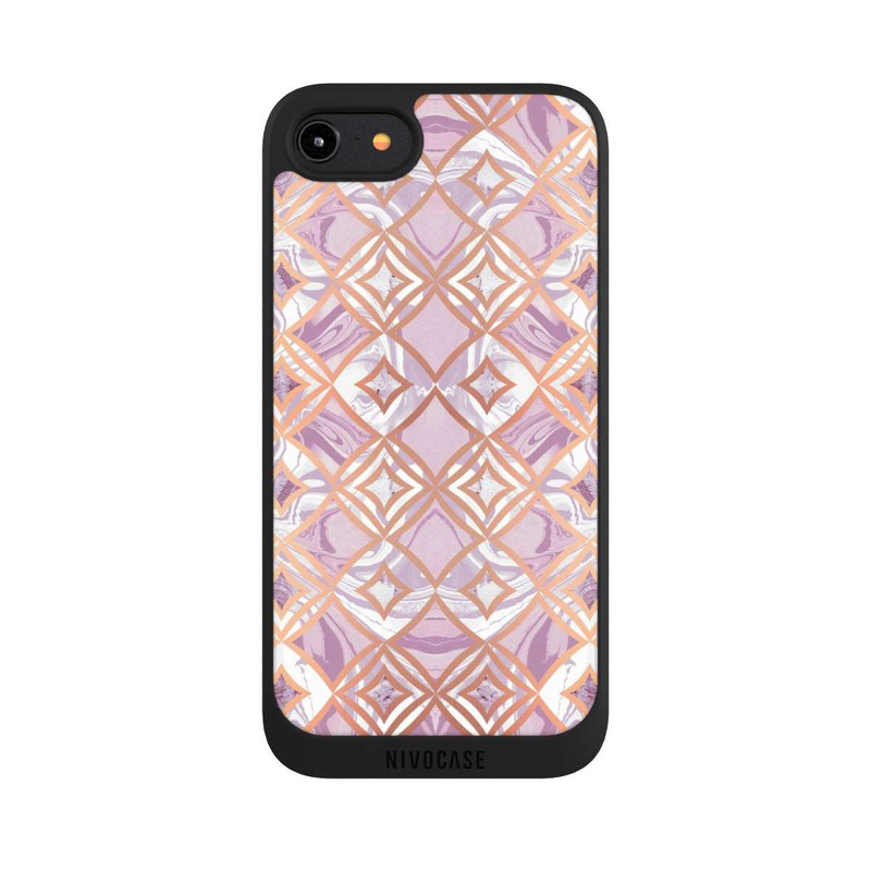 iPhone 8 NIVOpure Rosa-goldene rhombische Marmorfliesen