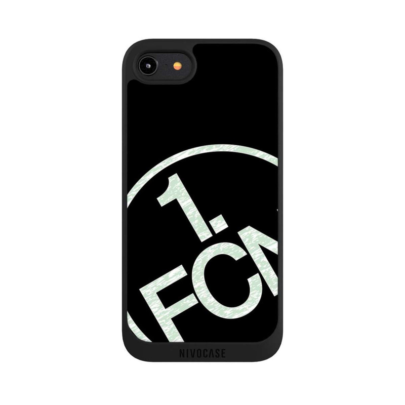 iPhone 8 NIVOpure FCN Logo Weiß Texture auf Schwarz