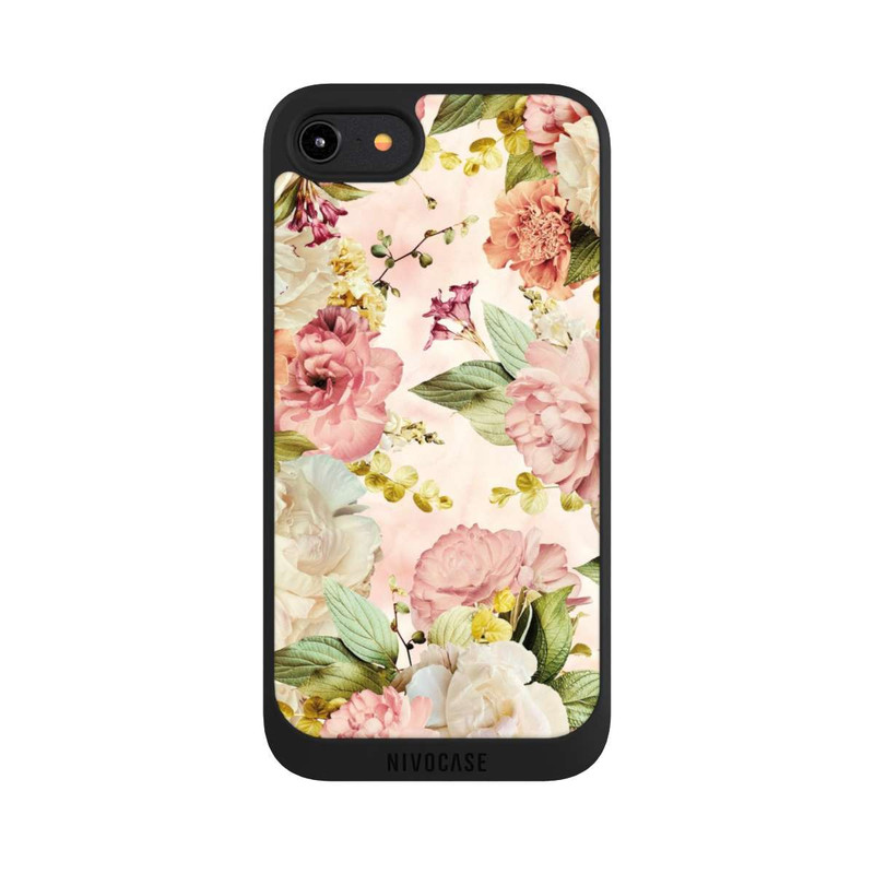 iPhone 8 NIVOpure Cadre fleur pivoines beige