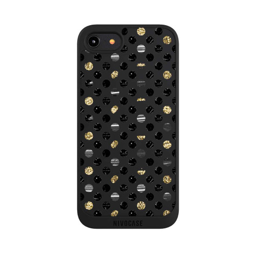 Apple iPhone 8 NIVOpure Gold Schwarz Polka Dots
