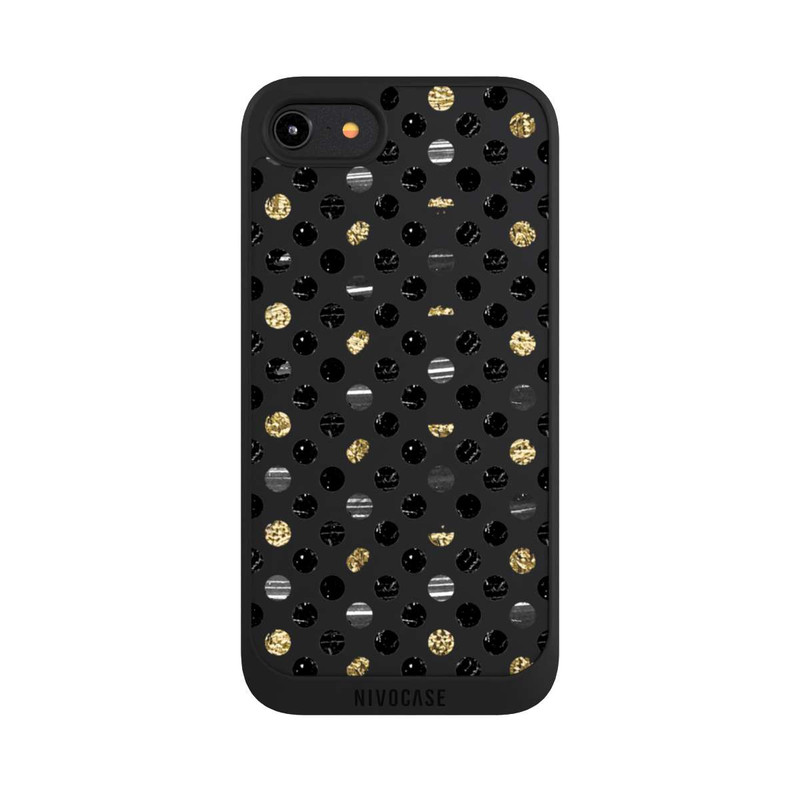 iPhone 8 NIVOpure Gold Black Polka Dots