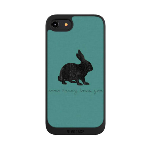 Apple iPhone 8 NIVOpure Some Bunny Loves You - Schwarz auf Türkis