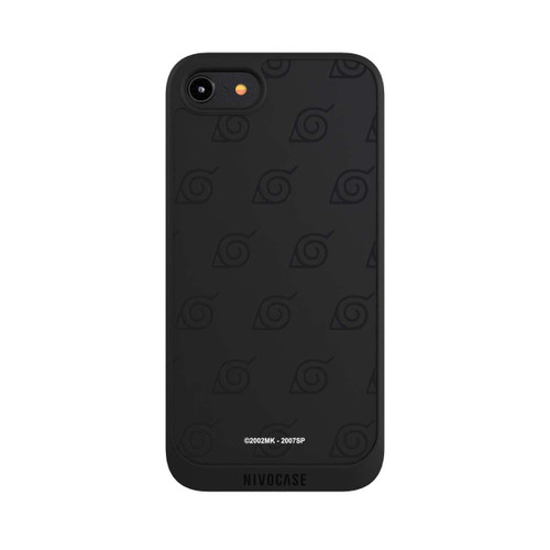 Apple iPhone 8 NIVOpure Konoha Pattern Noir sur Fond Transparent