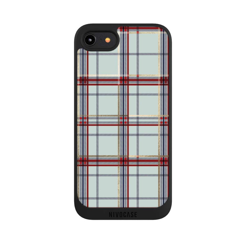 iPhone 8 NIVOpure Tartan Bleu