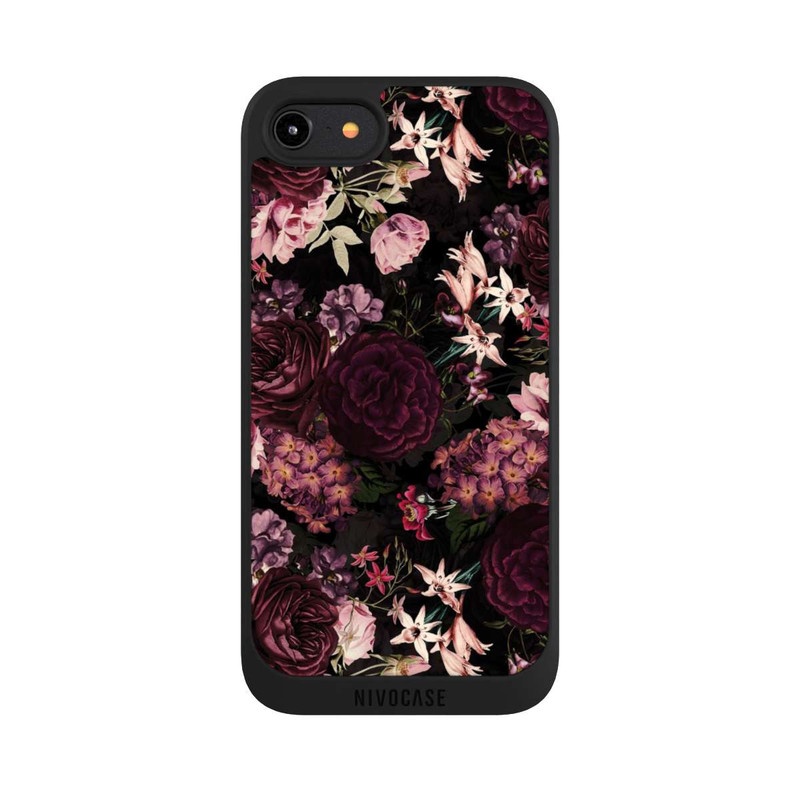 iPhone 8 NIVOpure Fond Fleur Violet Foncé