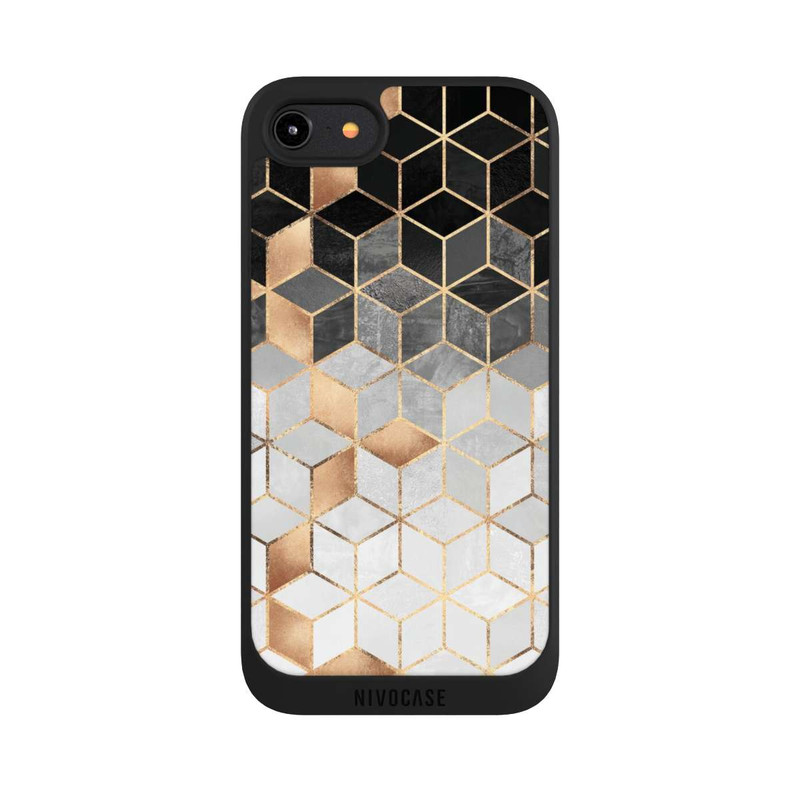 iPhone 8 NIVOpure Würfel dunkel und gold