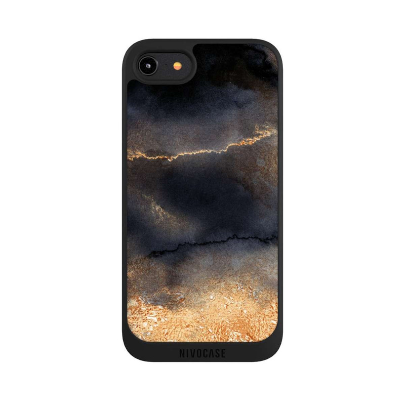 iPhone 8 NIVOpure Look Marbre Noir & Poussière d'Or