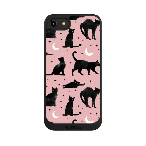 Apple iPhone 8 NIVOpure Katzen und Mond auf Rosa