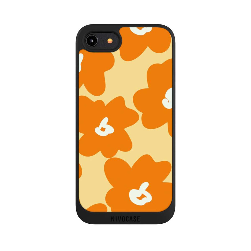iPhone 8 NIVOpure Retro floral pattern Päivi yellow orange