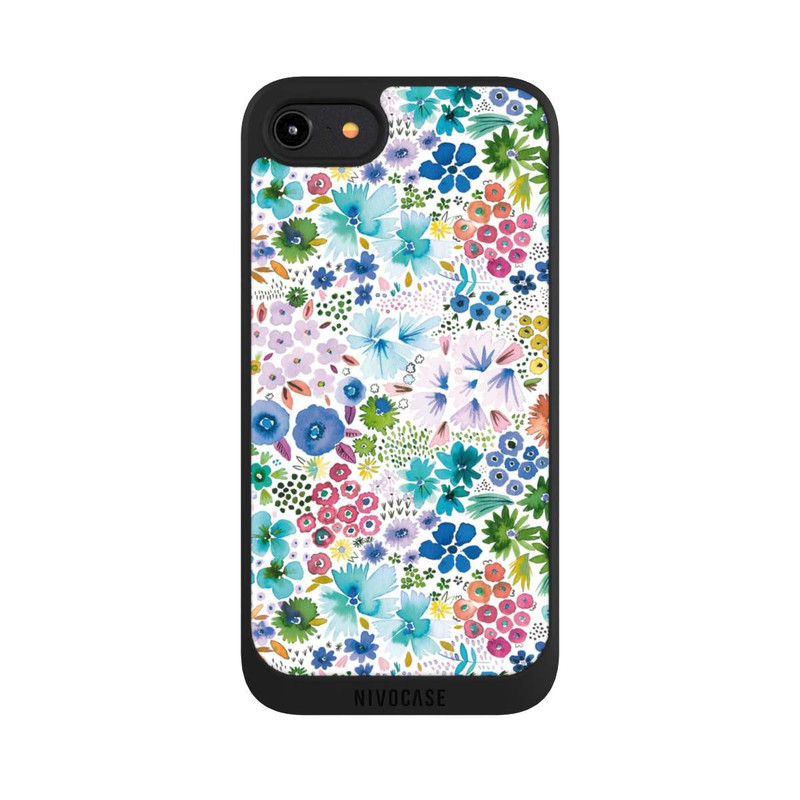 iPhone 8 NIVOpure Kunstvolle kleine Frühlingsblumen blau