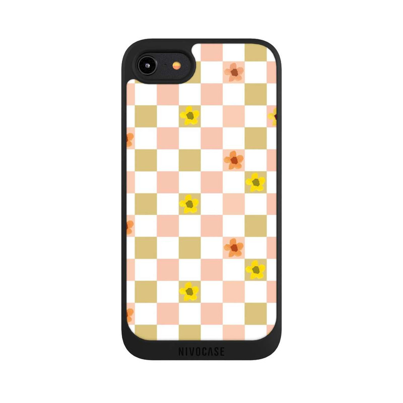 iPhone 8 NIVOpure Chèques Fleurs Pastel Nostalgiques