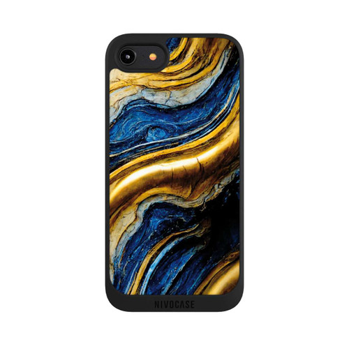 Apple iPhone 8 NIVOpure Struktur im Royalblau- und Gold-Look