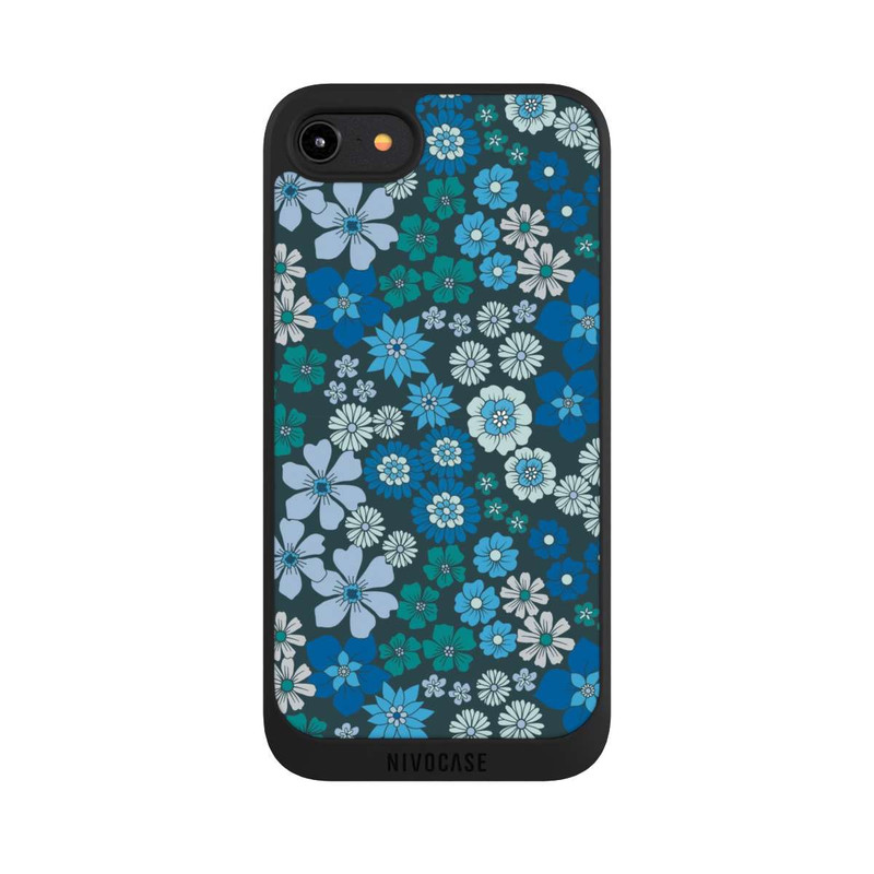 iPhone 8 NIVOpure Blue Flowers DeinDesign