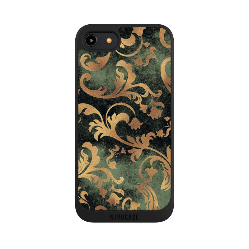 iPhone 8 NIVOpure Damask Wallpaper Dark Green