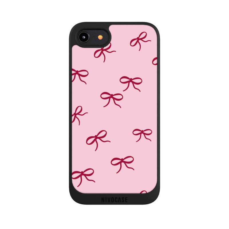 iPhone 8 NIVOpure Schleifen Muster Rot Pink