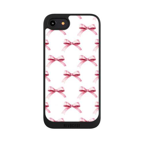 Apple iPhone 8 NIVOpure Pink Bow on White Pattern