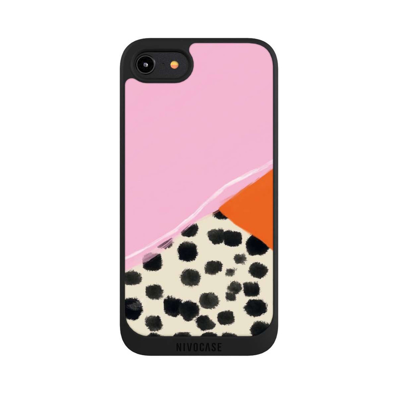 iPhone 8 NIVOpure Pink and Orange Modern Art with Dots