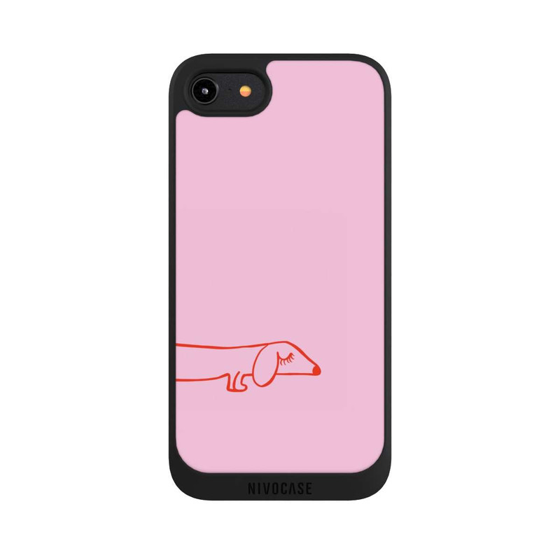 iPhone 8 NIVOpure Dachshund Illustration Pink