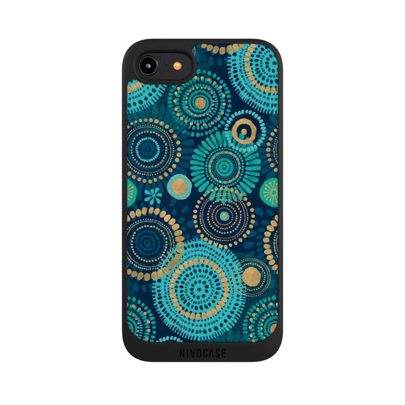 iPhone 8 NIVOpure Blockprint India Teal Gold