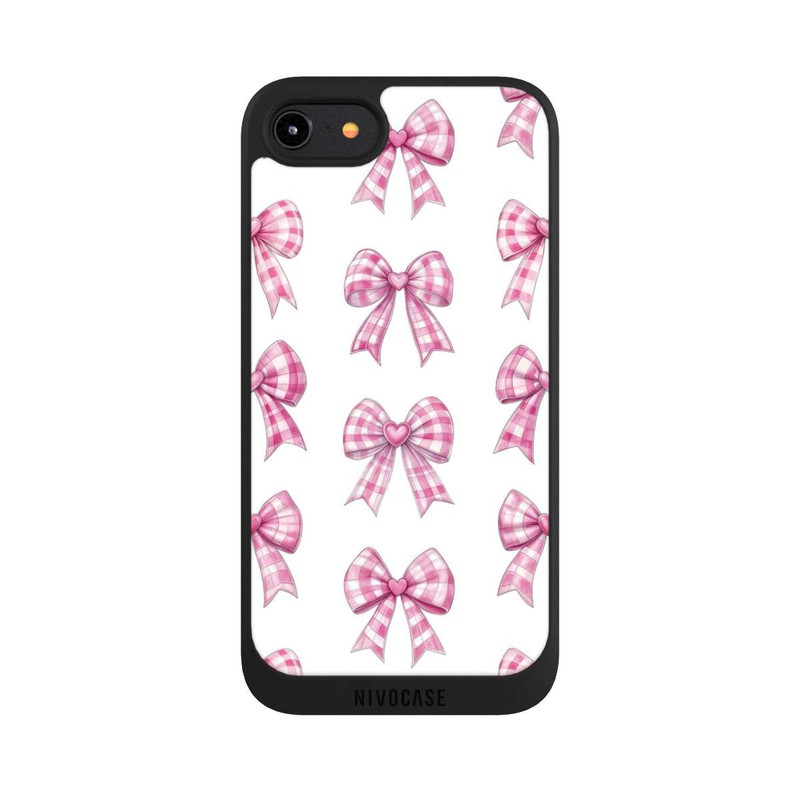 iPhone 8 NIVOpure Pink Gingham Hearts and Bows