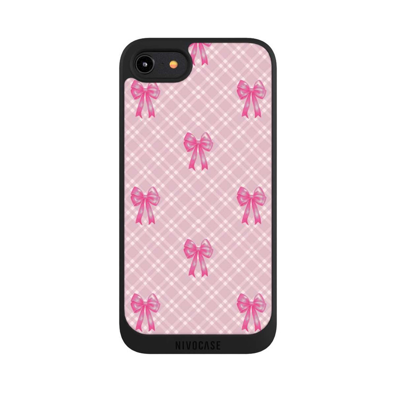 iPhone 8 NIVOpure Pink Bows and Plaid Pattern