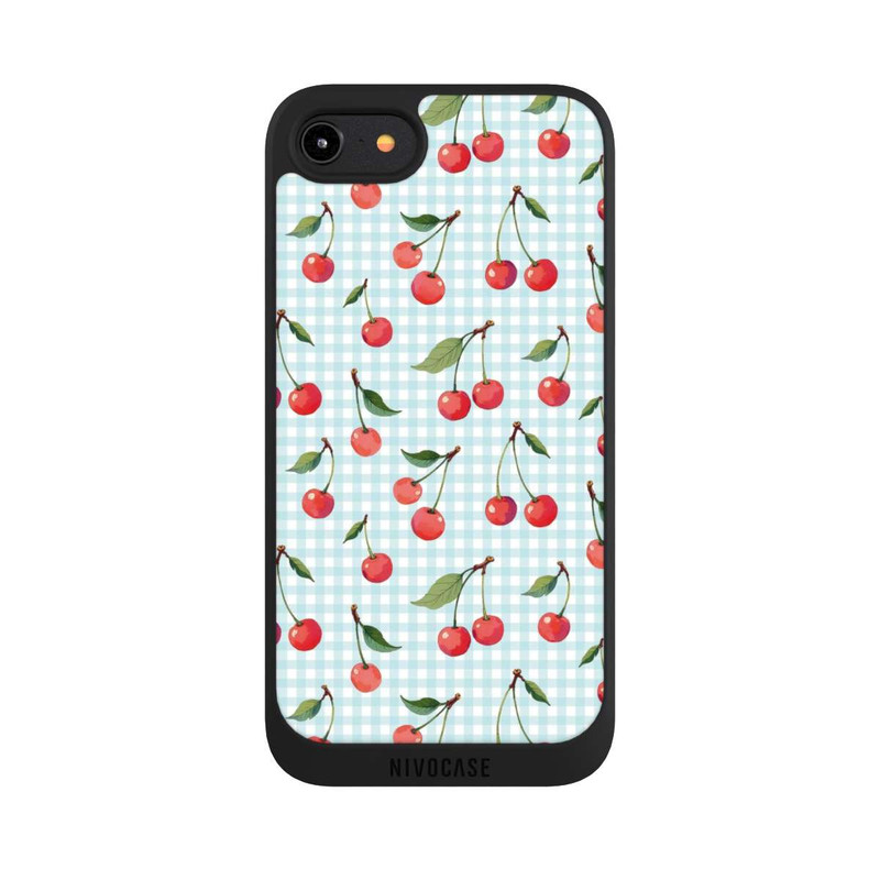 iPhone 8 NIVOpure Cherries and Blue Gingham