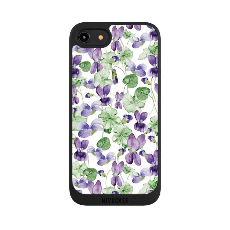 iPhone 8 NIVOpure Purple Wildflowers Pattern Watercolor