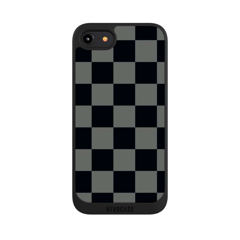iPhone 8 NIVOpure Schachbrett Schwarz Grau