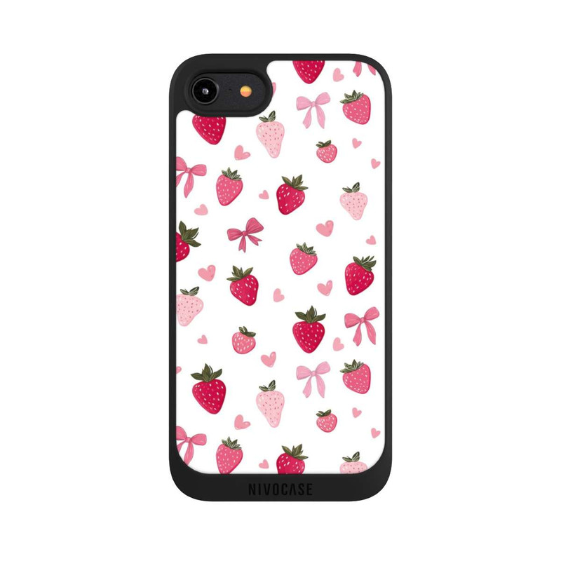 iPhone 8 NIVOpure Erdbeer Herz Schleifen Muster Pink