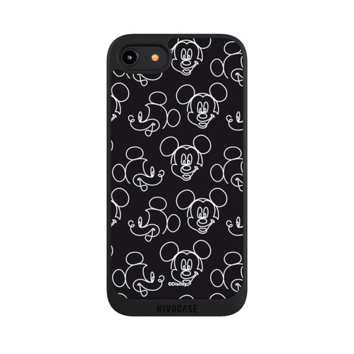 Apple iPhone 8 NIVOpure Disney Mickey Faces Black Line Art Pattern