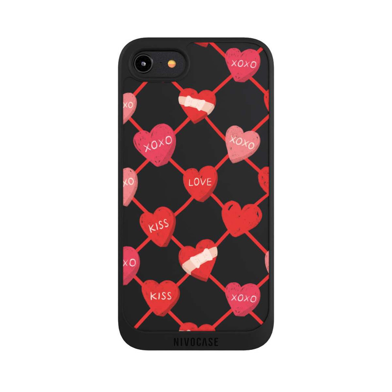 iPhone 8 NIVOpure Heart Pattern XOXO Red