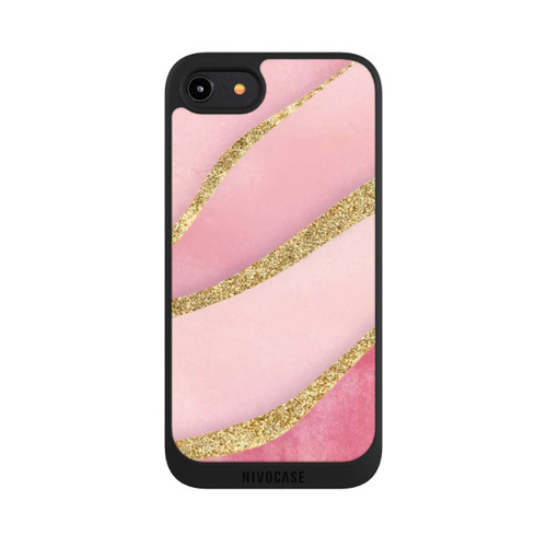 Apple iPhone 8 NIVOpure Pink Marble Goldprint Stripes