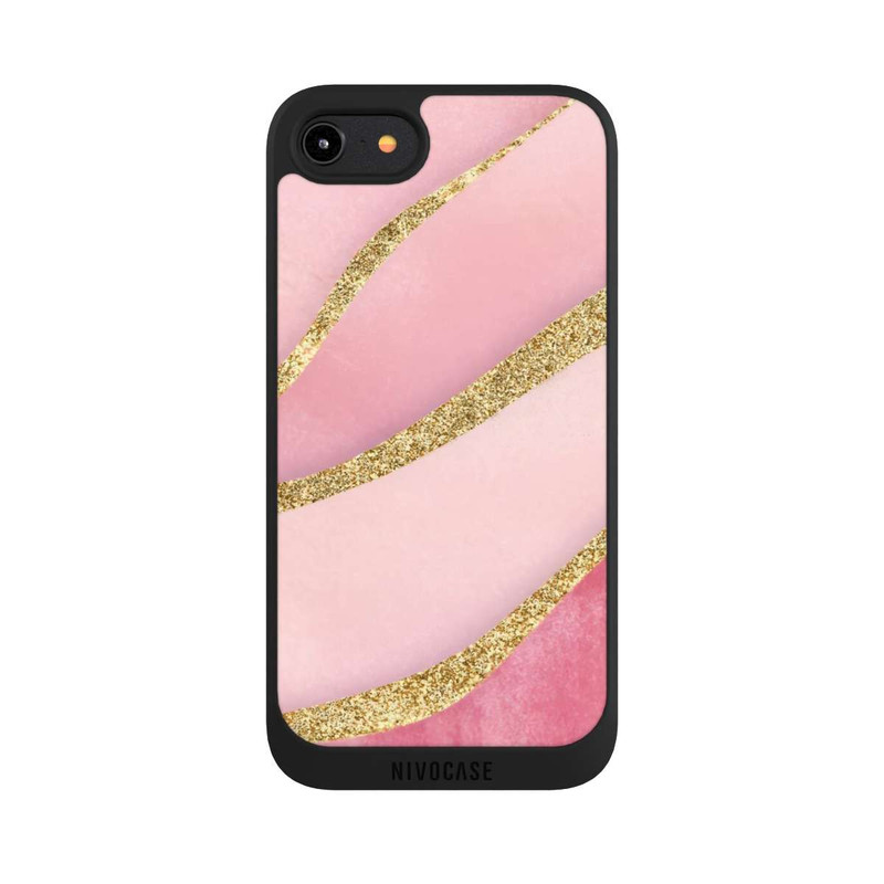 iPhone 8 NIVOpure Pink Marble Goldprint Stripes