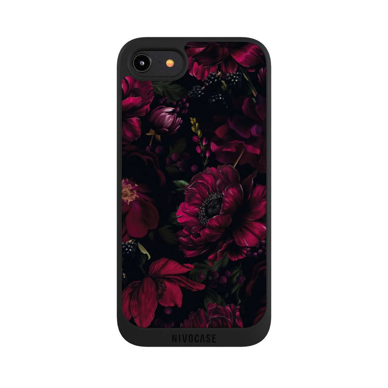 iPhone 8 NIVOpure Dunkle Rote Blumen Liebe