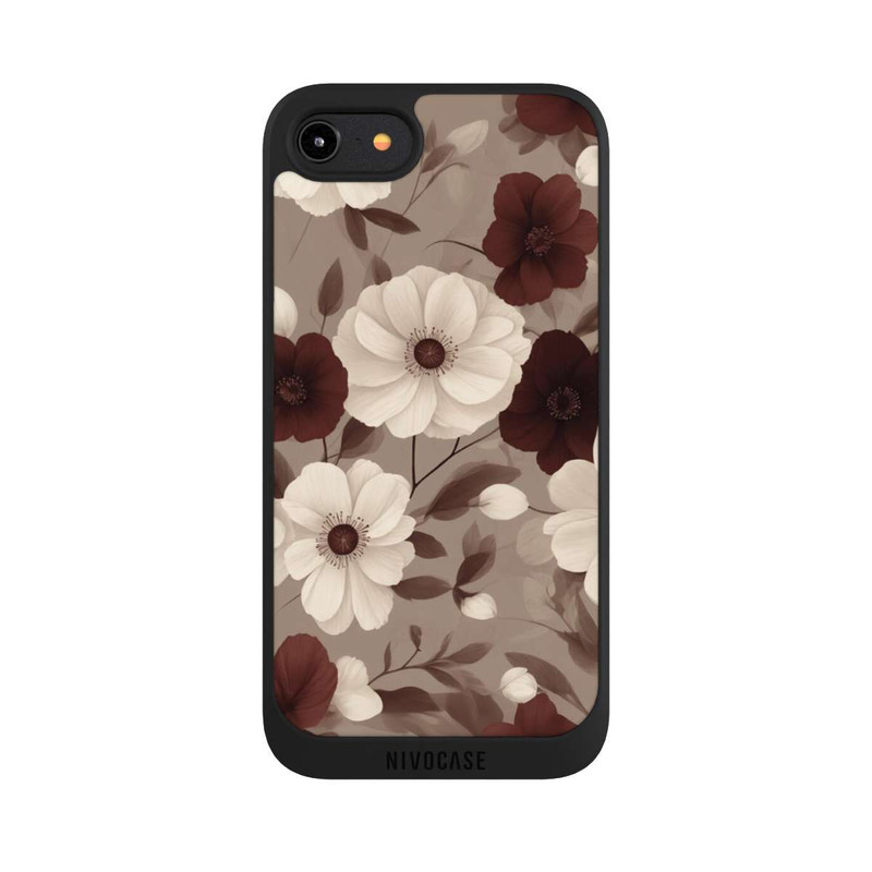 iPhone 8 NIVOpure Negative Flower Bordeaux White with AI
