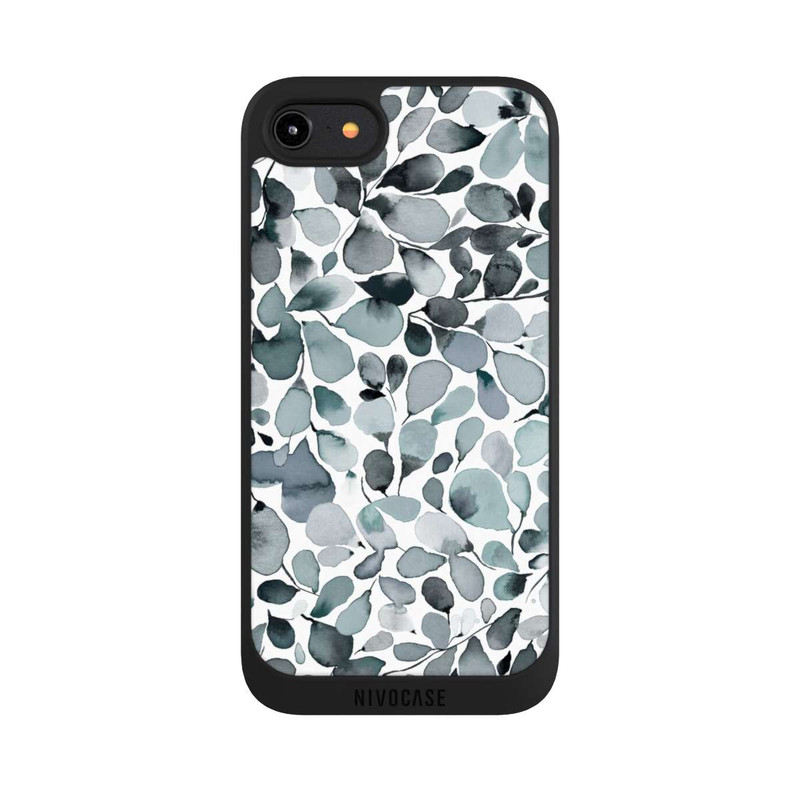 iPhone 8 NIVOpure Eukalyptus Aquarell Blätter Grau