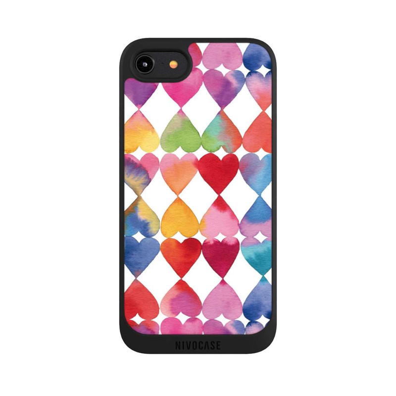 iPhone 8 NIVOpure Colorful Watercolor Hearts Pattern