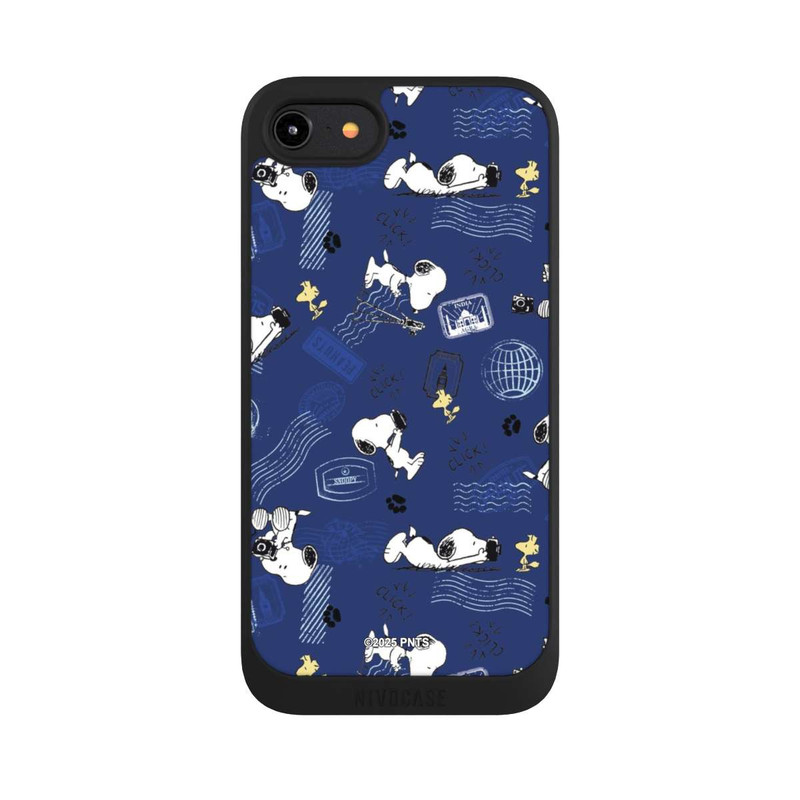 iPhone 8 NIVOpure Peanuts Travel Stamps Pattern Blue