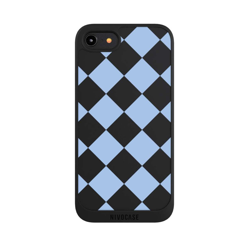 iPhone 8 NIVOpure Checked Pattern Light Blue without Background
