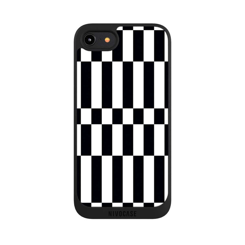 iPhone 8 NIVOpure Checked Abstract Bold Black and White Color Block