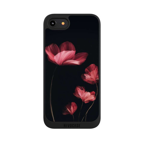 Apple iPhone 8 NIVOpure Burgunder Blüten schwarz