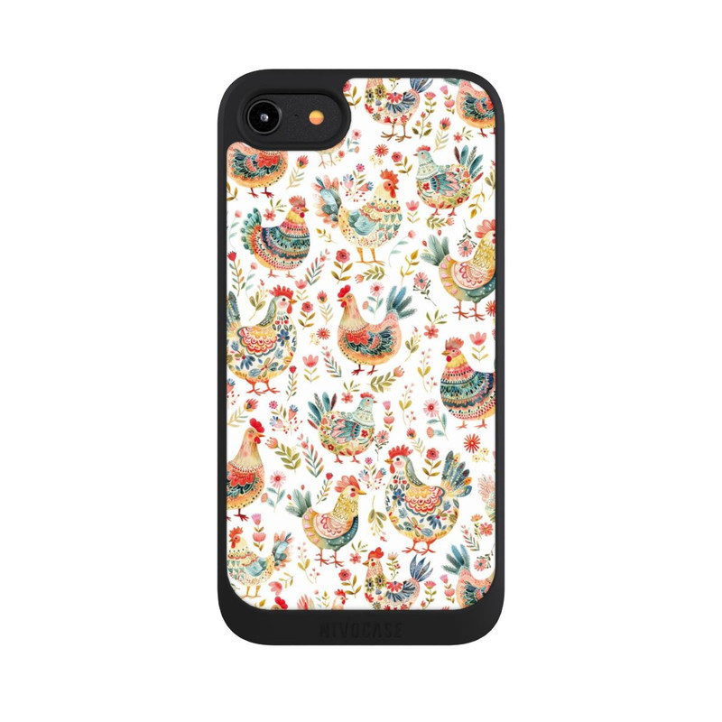 iPhone 8 NIVOpure Motif de poulet coloré avec IA