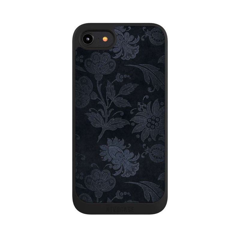 iPhone 8 NIVOpure  Silberne Blumen auf Samt