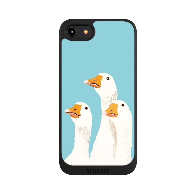 iPhone 8 NIVOpure Drei Gänse Hellblau mit KI