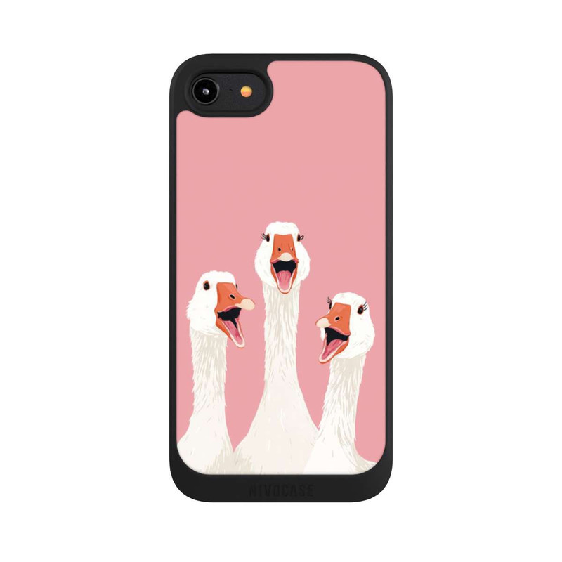 iPhone 8 NIVOpure Drei Gänse Rosa mit KI