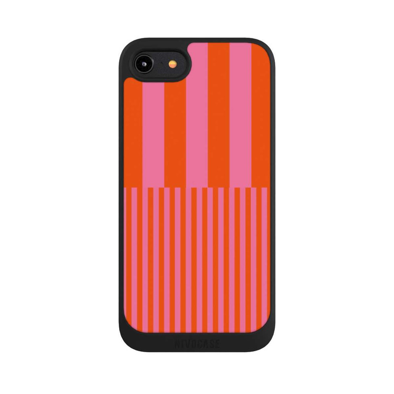 iPhone 8 NIVOpure Striped Pattern Pink Red