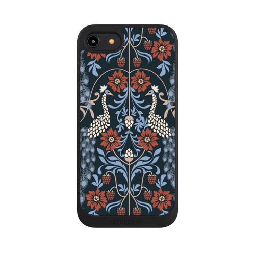 Apple iPhone 8 NIVOpure Vintage Peacock Garden Arts and Crafts Floral Dark