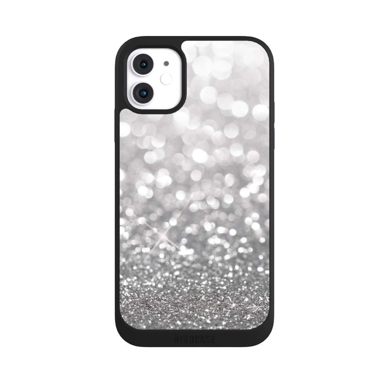 iPhone 11 NIVOpure Pluie de Paillettes Argentées Look