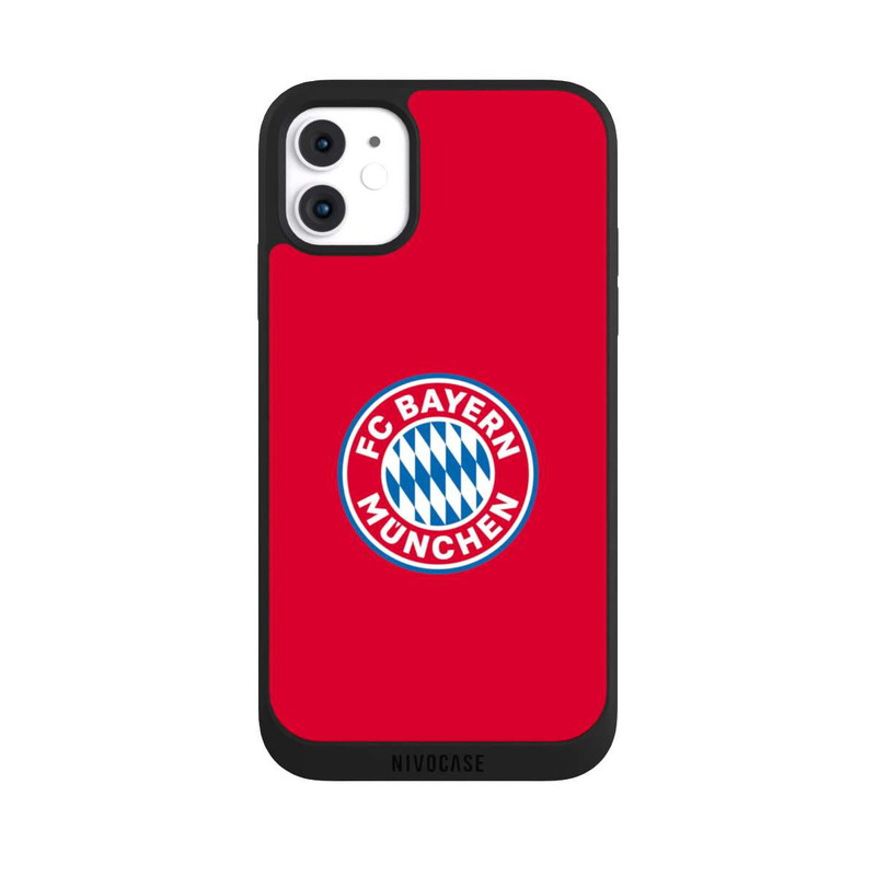 iPhone 11 NIVOpure FCB Logo sur fond rouge